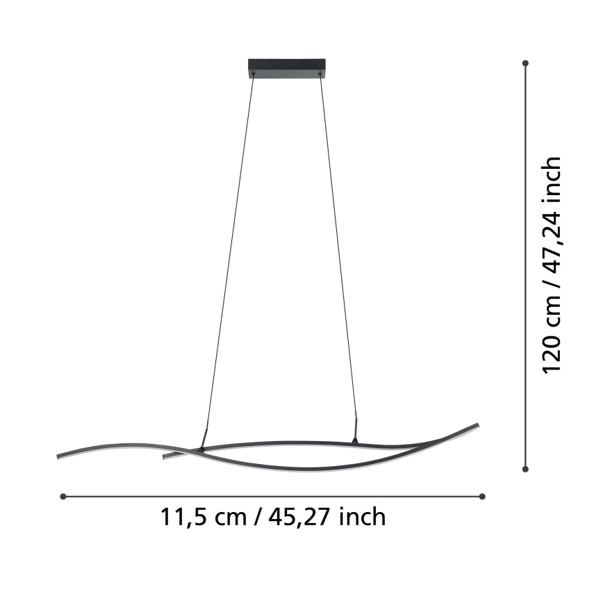 Eglo - LED-Hängeleuchte LED/20W/230V 4000K schwarz