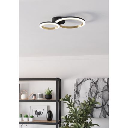 Eglo - Dimmbare LED-Deckenleuchte LED/12W/230V 4000K schwarz/golden
