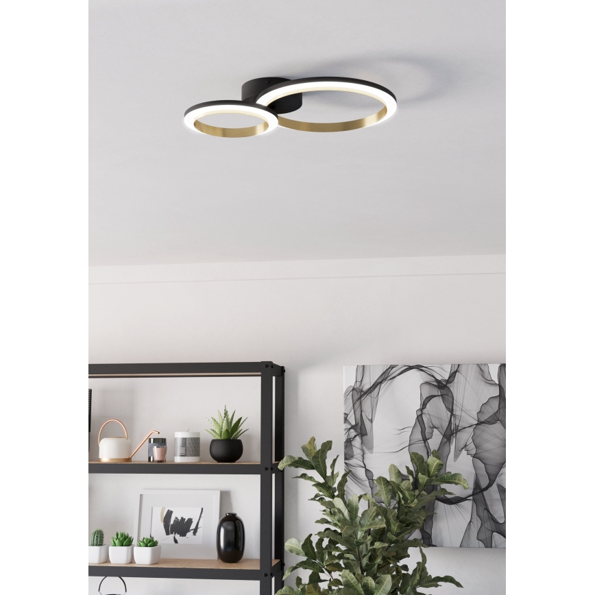 Eglo - Dimmbare LED-Deckenleuchte LED/12W/230V 4000K schwarz/golden