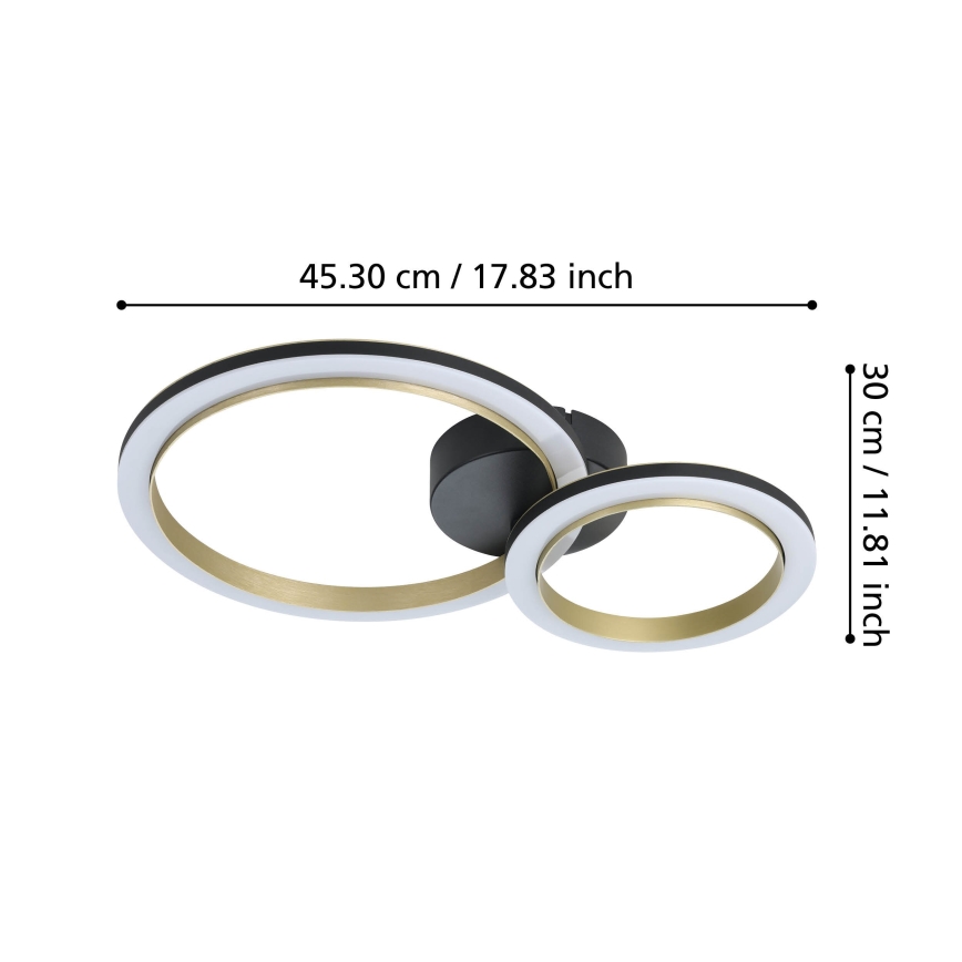 Eglo - Dimmbare LED-Deckenleuchte LED/12W/230V 4000K schwarz/golden