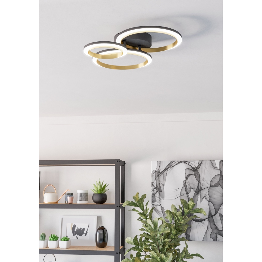 Eglo - Dimmbare LED-Deckenleuchte LED/20W/230V 4000K schwarz/golden