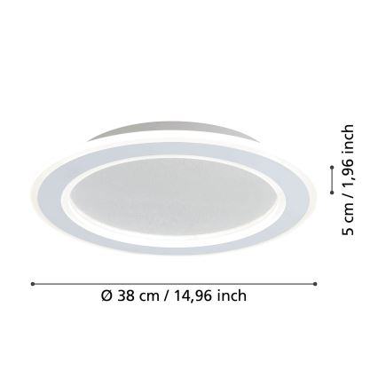 Eglo - Dimmbare LED-Deckenleuchte LED/20W/230V 2700-6500K weiß + Fernbedienung