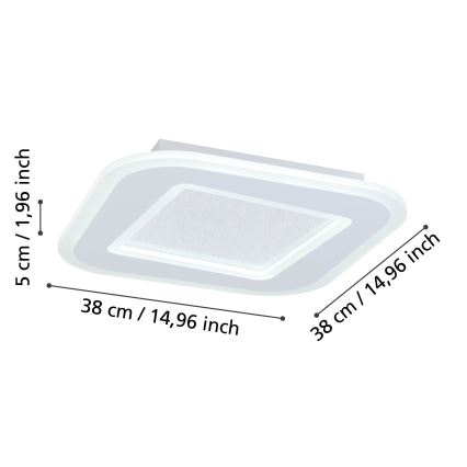 Eglo - Dimmbare LED-Deckenleuchte LED/20W/230V 2700-6500K weiß + Fernbedienung