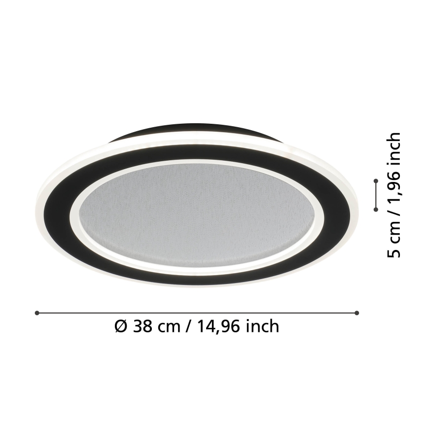 Eglo - Dimmbare LED-Deckenleuchte LED/20W/230V 2700-6500K schwarz + Fernbedienung
