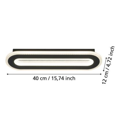 Eglo - LED-Wandleuchte LED/12W/230V 4000K schwarz