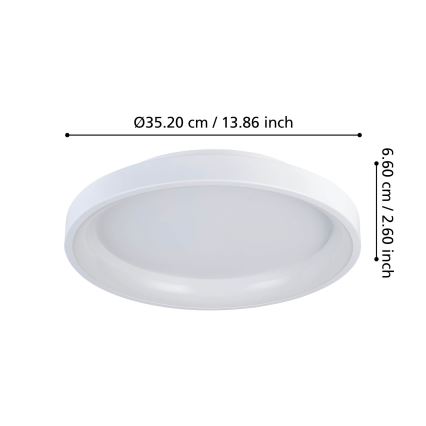 Eglo - Dimmbare LED-Deckenleuchte LED/12W/230V 2700-6500K weiß + Fernbedienung