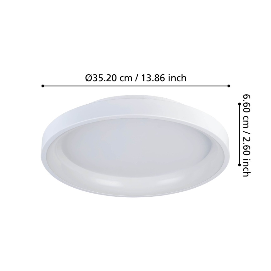Eglo - Dimmbare LED-Deckenleuchte LED/12W/230V 2700-6500K weiß + Fernbedienung