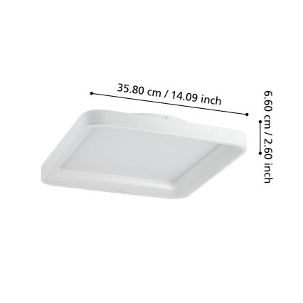 Eglo - Dimmbare LED-Deckenleuchte LORETELLO LED/12W/230V weiß + Fernbedienung