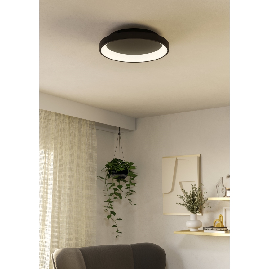 Eglo - Dimmbare LED-Deckenleuchte LED/12W/230V 2700-6500K schwarz + Fernbedienung