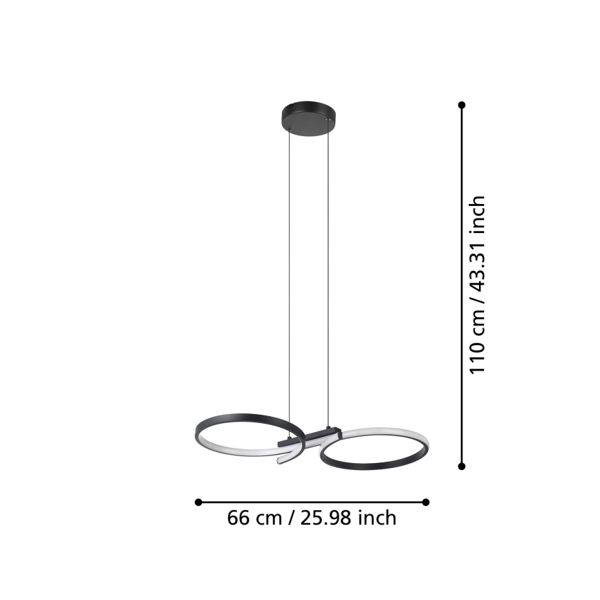 Eglo - LED-Hängeleuchte LED/21W/230V 3000K schwarz