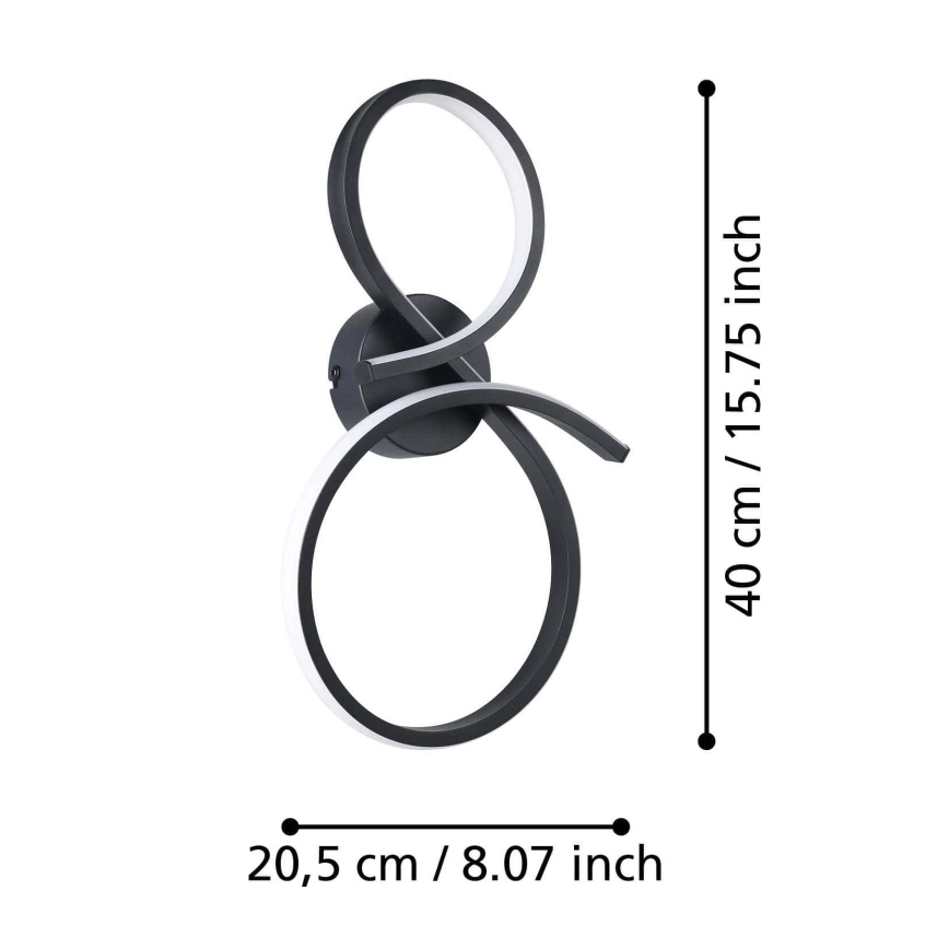 Eglo - LED-Wandleuchte LED/11,4W/230V 3000K schwarz