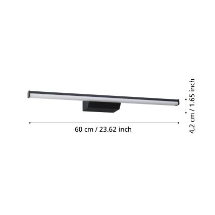 Eglo - Dimmbare Badezimmer-Spiegelbeleuchtung (LED RGBW) LED/12W/230V 2700-6500K IP44 schwarz