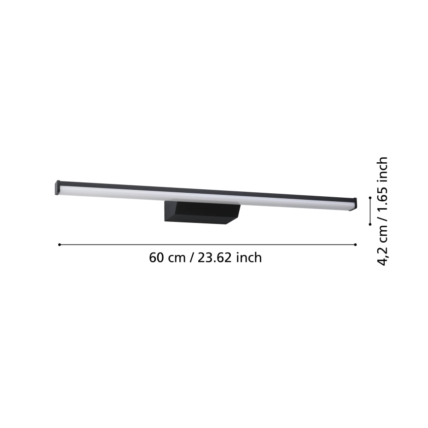 Eglo - Dimmbare Badezimmer-Spiegelbeleuchtung (LED RGBW) LED/12W/230V 2700-6500K IP44 schwarz