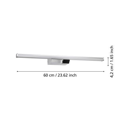Eglo - Dimmbare LED-RGBW-Spiegelbeleuchtung für Badezimmer LED/12W/230V 2700-6500K IP44 matt Chrom