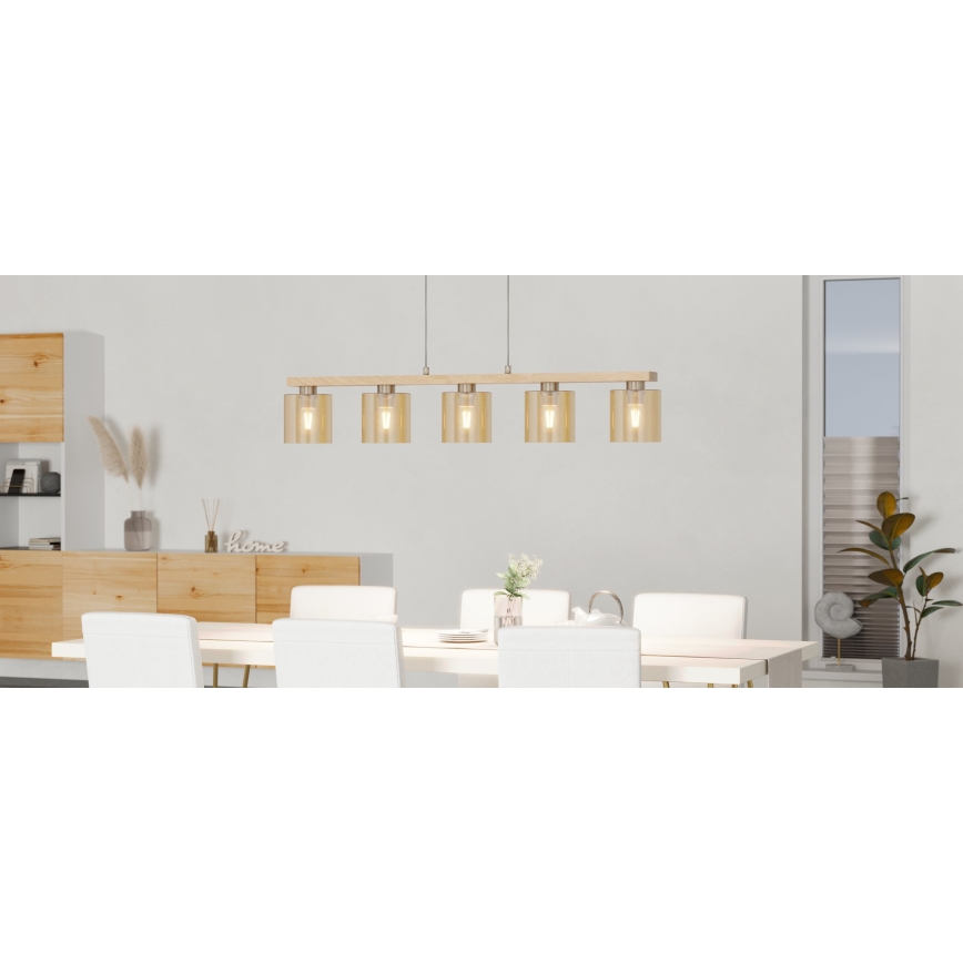 Eglo - Hängeleuchte an Schnur 5xE27/28W/230V - FSC-zertifiziert