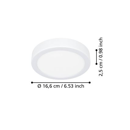 Eglo - LED-Deckenleuchte LED/7,5W/230V 2700/4000/6500K Ø 16,6 cm weiß
