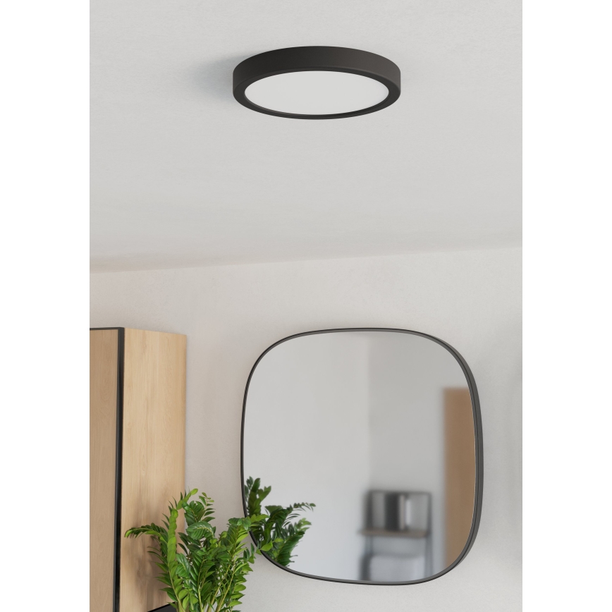 Eglo - LED-Badezimmer-Deckenleuchte LED/11,5W/230V 2700/4000/6500K Ø 21,1 cm IP44 Schwarz