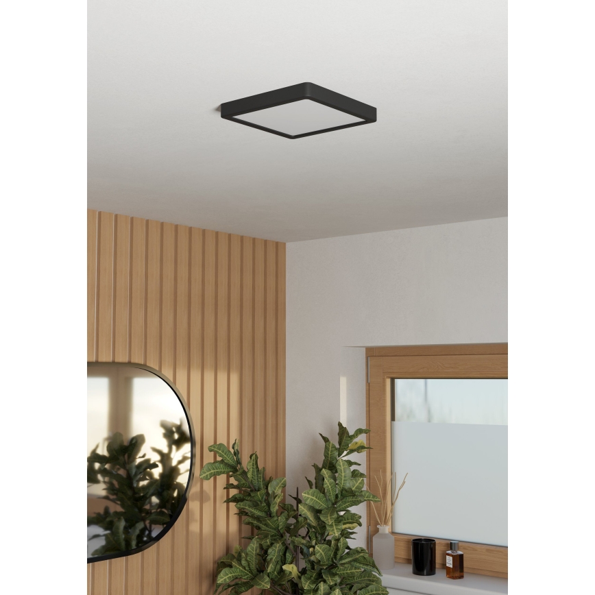 Eglo - LED Badezimmer-Deckenleuchte LED/10,5W/230V 22x22 cm IP44 schwarz