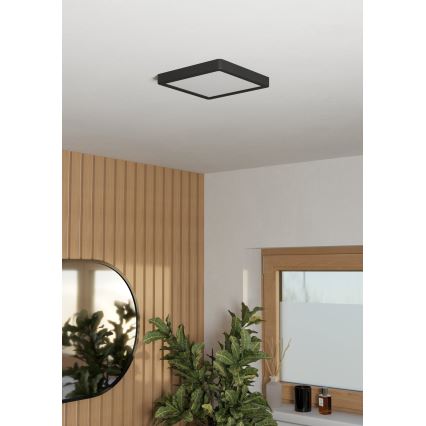 Eglo - LED-Badezimmer-Deckenleuchte LED/10,5W/230V 2700/4000/6500K 22x22 cm IP44 schwarz