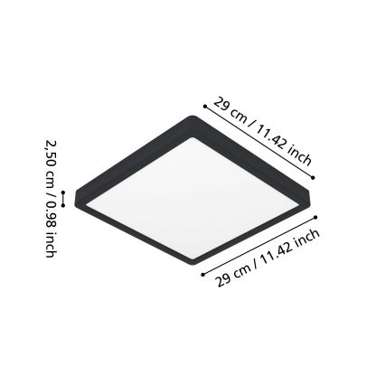 Eglo - LED-Deckenleuchte für Badezimmer LED/13W/230V 29x29 cm IP44 schwarz