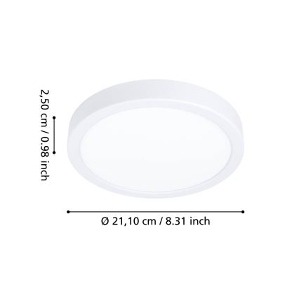 Eglo - LED-Badezimmer-Deckenleuchte, 11,5 W / 230 V, Ø 21,1 cm, IP44, weiß