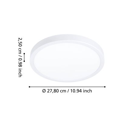 Eglo - LED-Badezimmer-Deckenleuchte LED/14,2W/230V 2700/4000/6500K Ø 27,8 cm IP44 weiß