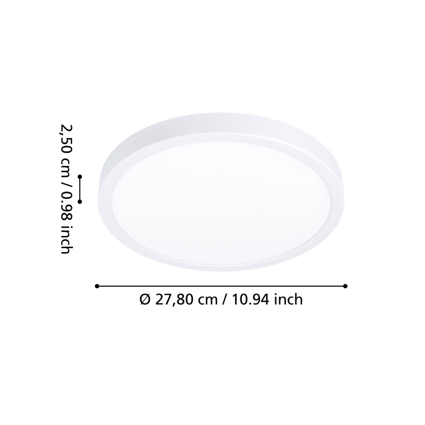 Eglo - LED-Badezimmer-Deckenleuchte LED/14,2W/230V 2700/4000/6500K Ø 27,8 cm IP44 weiß