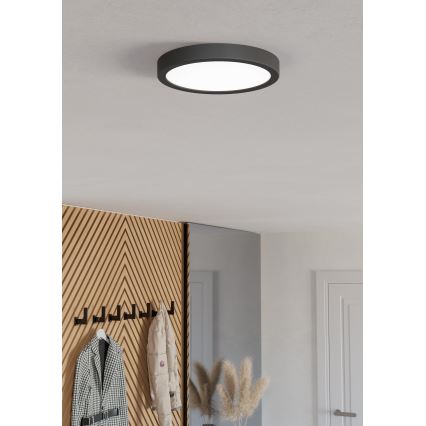 Eglo - LED RGBW, dimmbar, Badezimmer-Deckenleuchte LED/11,2W/230V 2700-6500K Ø 21,1 cm IP44 schwarz