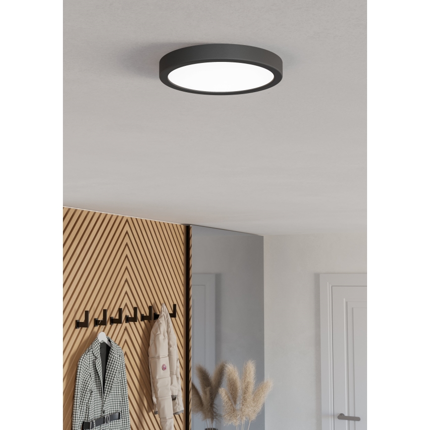 Eglo - LED RGBW, dimmbar, Badezimmer-Deckenleuchte LED/11,2W/230V 2700-6500K Ø 21,1 cm IP44 schwarz