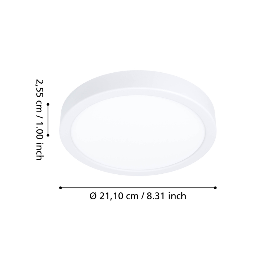 Eglo - LED RGBW dimmbare Badezimmer-Deckenleuchte LED/11,2W/230V 2700-6500K Ø 21,1 cm IP44 weiß