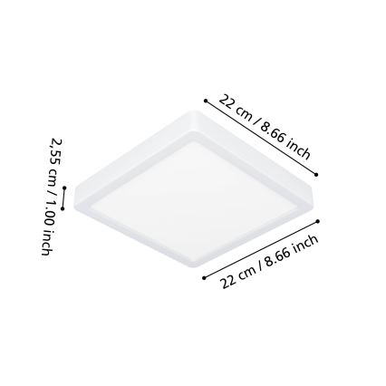 Eglo - LED RGBW dimmbare Badezimmer-Deckenleuchte LED/10,5W/230V 2700-6500K 22x22 cm IP44 weiß