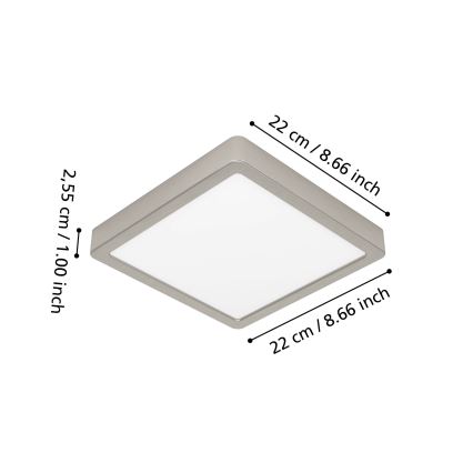 Eglo - LED RGBW dimmbare Badezimmer-Deckenleuchte LED/10,5W/230V 2700-6500K 22x22 cm IP44 mattchrom