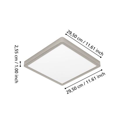 Eglo - LED RGBW Badezimmer-Deckenleuchte, dimmbar, LED/13,5W/230V 2700-6500K 29,5x29,5 cm IP44 mattchrom