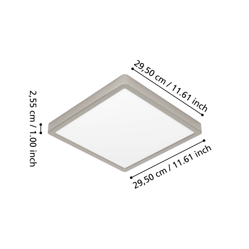 Eglo - LED RGBW Badezimmer-Deckenleuchte, dimmbar, LED/13,5W/230V 2700-6500K 29,5x29,5 cm IP44 mattchrom