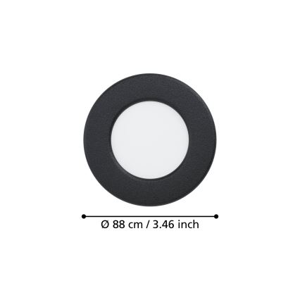 Eglo - LED-Einbauleuchte LED/3,7W/230V 2700/4000/6500K Ø 8,8 cm schwarz