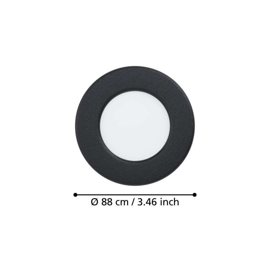 Eglo - LED-Einbauleuchte LED/3,7W/230V 2700/4000/6500K Ø 8,8 cm schwarz