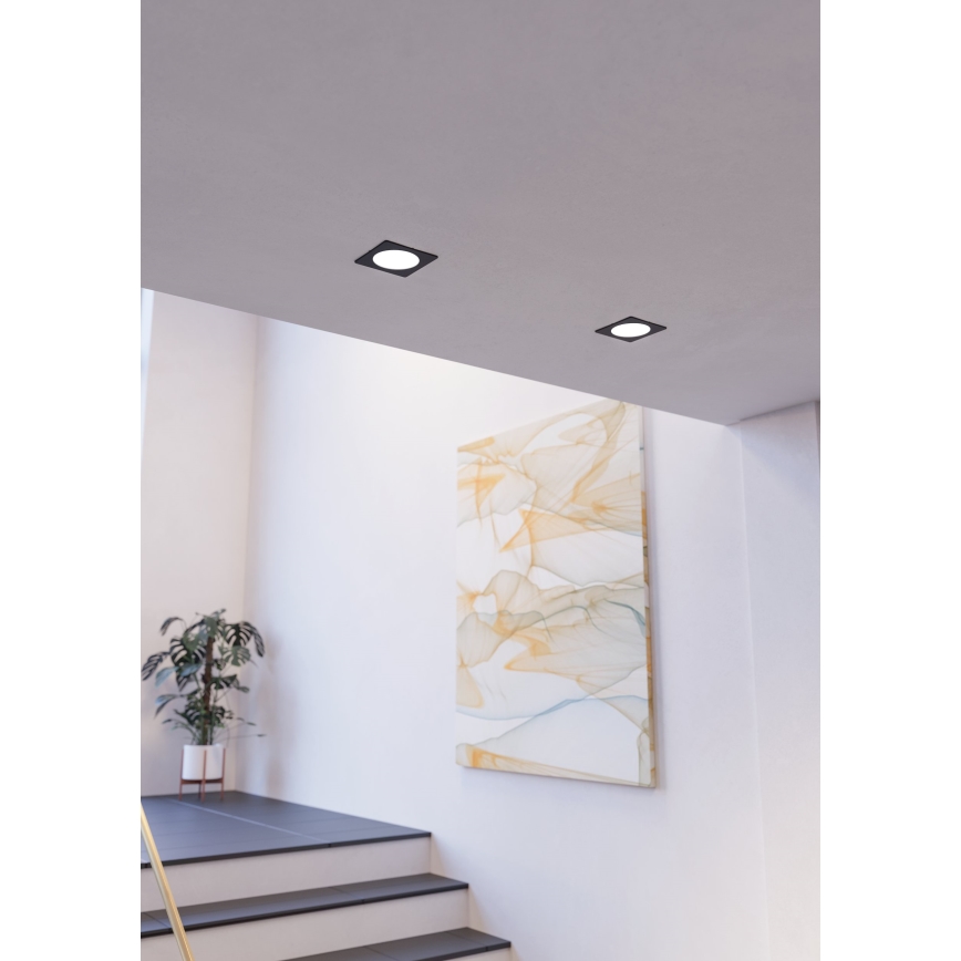 Eglo - LED Einbauleuchte LED/6,3W/230V 2700/4000/6500K 11,9x11,9 cm schwarz