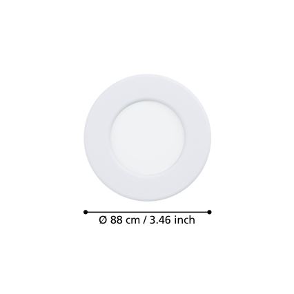 Eglo - 3er-Set LED-Einbauleuchte LED/3,7W/230V 2700/4000/6500K Ø 8,8 cm weiß