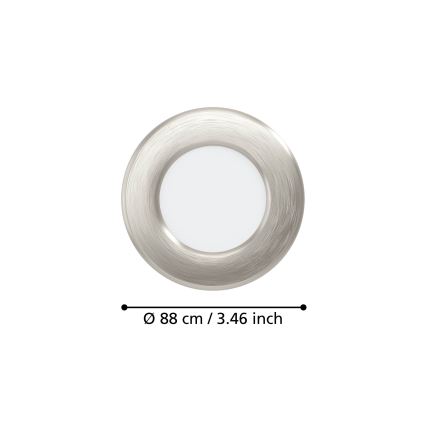 Eglo - 3er-Set LED-Einbauleuchten LED/3,7W/230V 2700/4000/6500K Ø 8,8 cm mattchrom