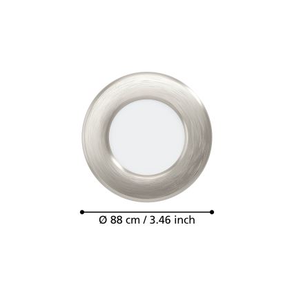 Eglo - LED-Einbauleuchte LED/3,7W/230V 2700/4000/6500K Ø 8,8 cm matt-chrom