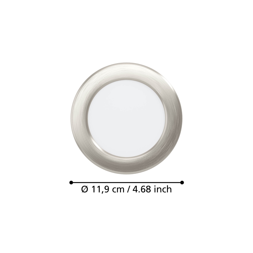 Eglo - LED-Einbauleuchte LED/6,3W/230V 2700/4000/6500K Ø 11,9 cm mattchrom