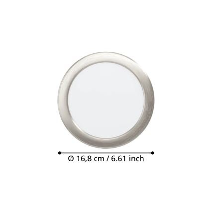 Eglo - LED-Einbauleuchte LED/10,5W/230V 2700/4000/6500K Ø 16,8 cm matt-chrom