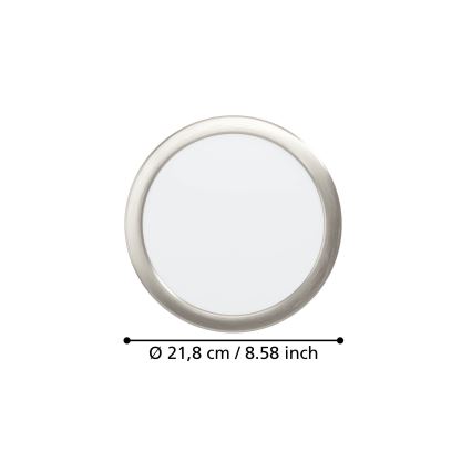 Eglo - LED-Einbauleuchte LED/18,5W/230V 2700/4000/6500K Ø 21,6 cm mattchrom