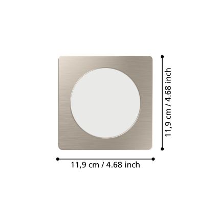 Eglo - LED-Einbauleuchte LED/6,3W/230V 2700/4000/6500K 11,9x11,9 cm mattchrom