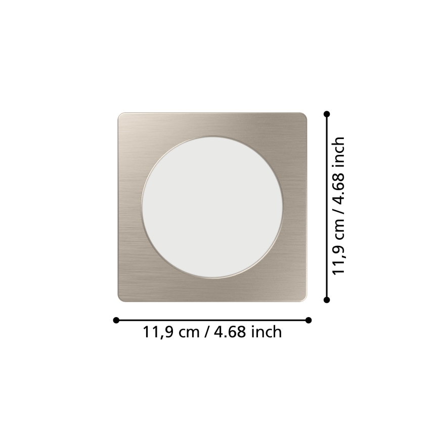 Eglo - LED-Einbauleuchte LED/6,3W/230V 2700/4000/6500K 11,9x11,9 cm mattchrom