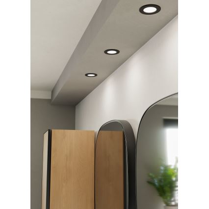 Eglo - LED-Badezimmer-Einbauleuchte LED/3,7W/230V 2700/4000/6500K Ø 8,8 cm IP44 schwarz