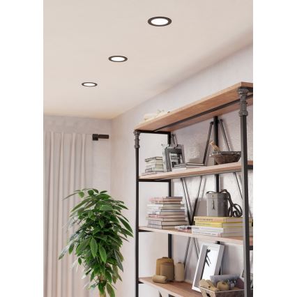 Eglo - LED-Badezimmer-Einbauleuchte LED/6,3W/230V 2700/4000/6500K Ø 11,9 cm IP44 schwarz