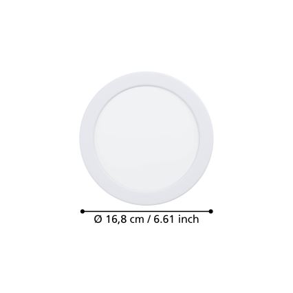 Eglo - LED-Einbauleuchte für Badezimmer LED/10,5W/230V 2700/4000/6500K Ø 16,8 cm IP44 weiß