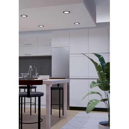 Eglo - LED RGBW dimmbare Badezimmer-Einbauleuchte LED/5W/230V 2700-6500K Ø 12 cm IP44 schwarz