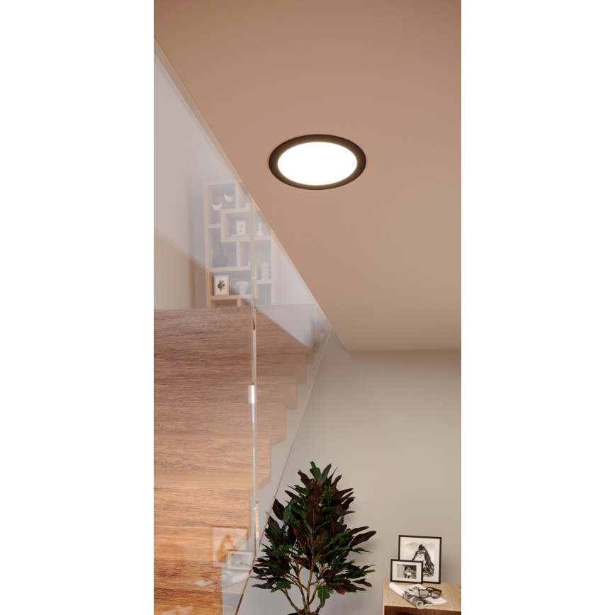 Eglo - LED RGBW dimmbare Einbauleuchte für Badezimmer LED/9,5W/230V 2700-6500K Ø 16,8 cm IP44 schwarz